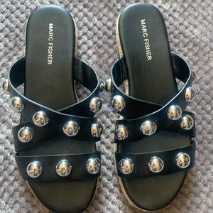 Marc Fisher Ornamented Espadrille Slide Sandal